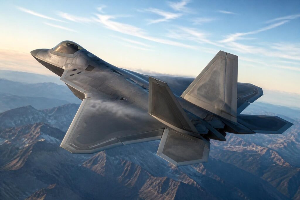 découvrez les caractéristiques détaillées et les comparaisons du chasseur américain f-22 raptor, un avion de combat stealth de pointe conçu pour la supériorité aérienne.