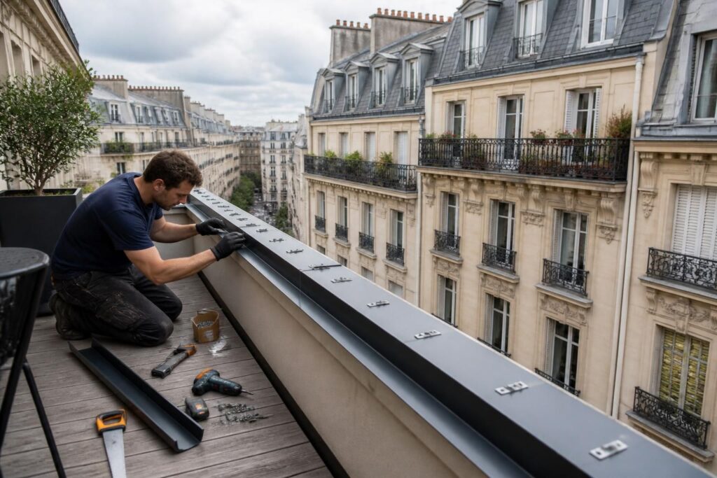 découvrez nos solutions d'installation de gouttières pour balcons et terrasses à paris, afin de protéger efficacement vos espaces extérieurs contre les infiltrations d'eau.